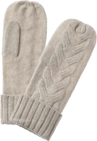 Hannah Rose Chunky Cable Cashmere Mittens
