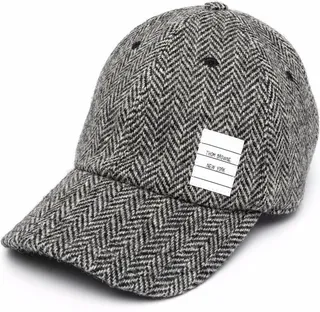 Herringbone-Tweed Baseball Cap