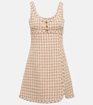 Cotton-blend boucle minidress