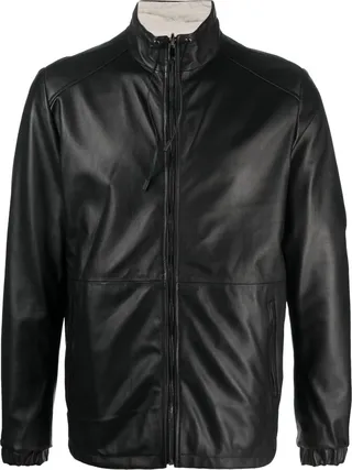 Zip-Up Leather Jacket