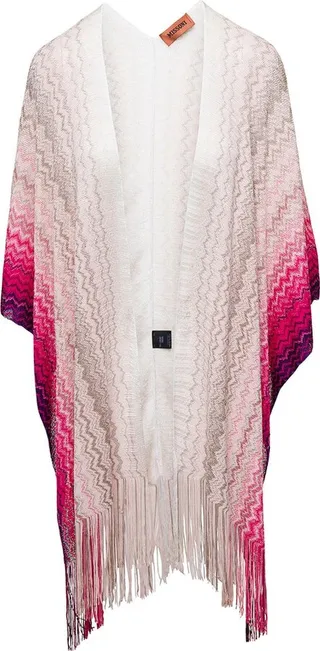 Missoni Zig-Zag Pattern Fringed Shawl