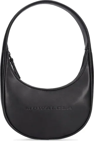 Logo medium faux leather shoulder bag