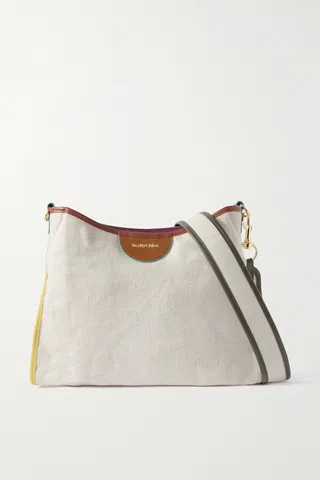 See By Chloé - Joan Leather-trimmed Linen Shoulder Bag - Neutrals