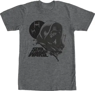 Men's Star Wars The Force Awakens Kylo Ren X-Wing and TIE Fighters T-Shirt - Charcoal Heather - Small