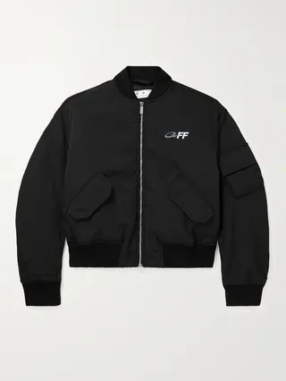 Embroidered Printed Padded Shell Bomber Jacket