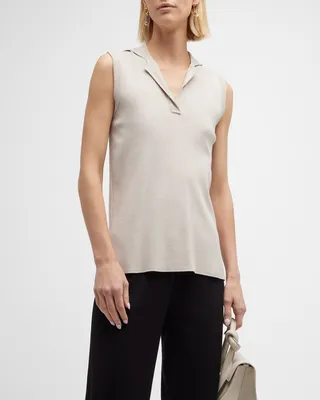 Recycled Side-Slit Sailor-Collar Tank