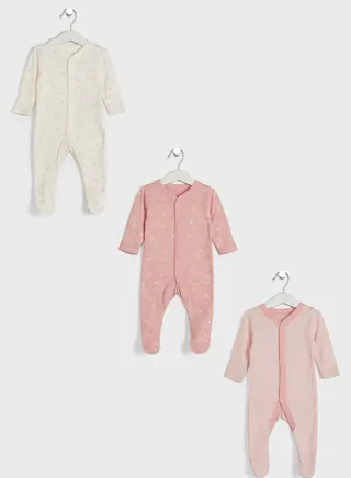Infant 3 Pack Pure Printed Onesies