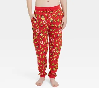 Men's Nintendo Donkey Kong Jogger Pajama Pants - Red L