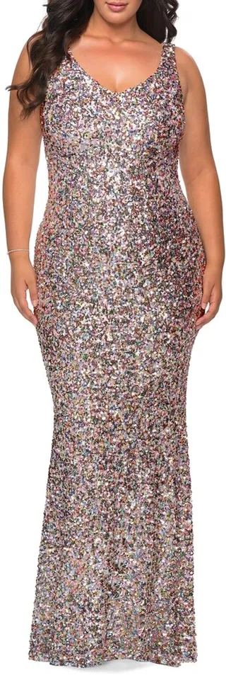 Multicolor Sequin Gown
