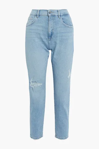 Susie distressed high-rise tapered jeans