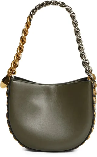 Medium Frayme Faux Leather Shoulder Bag