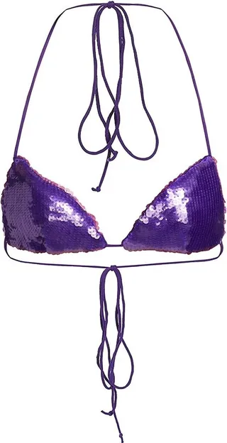 Sequin-Embroidered Bra Top