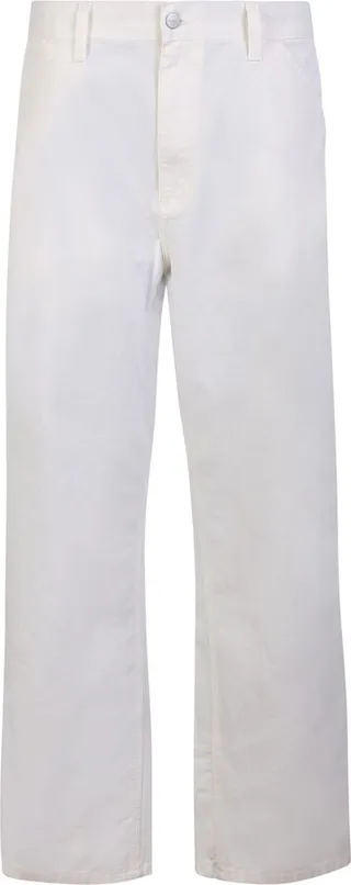 White Straight Trousers