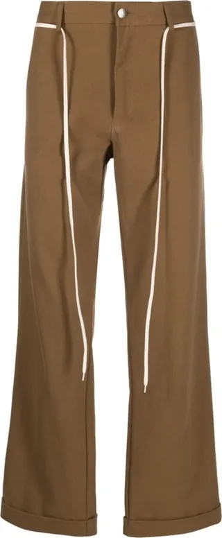 Straight-Leg Cotton Trousers