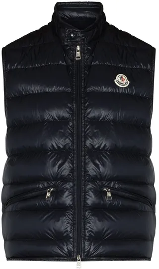 Gui logo-patch puffer gilet