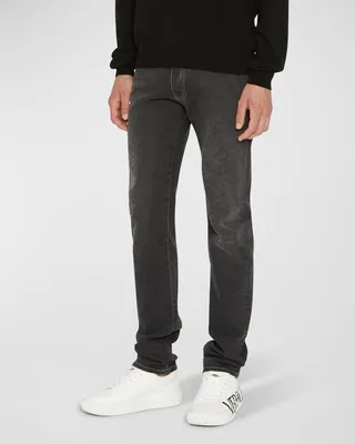 Men's Greca Laser-Print Jeans