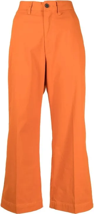 Wide-Leg Cropped Chinos