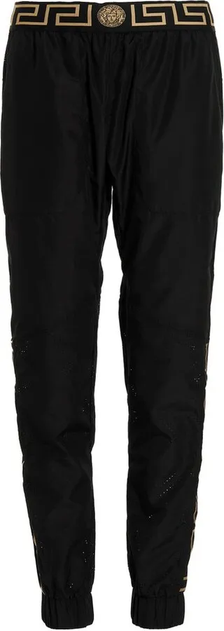 Versace Greca Detailed High Waist Track Pants