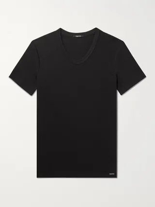 Slim-Fit Stretch-Cotton Jersey T-Shirt