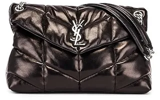 Saint Laurent Medium Monogramme Puffer Loulou Shoulder Bag in Black
