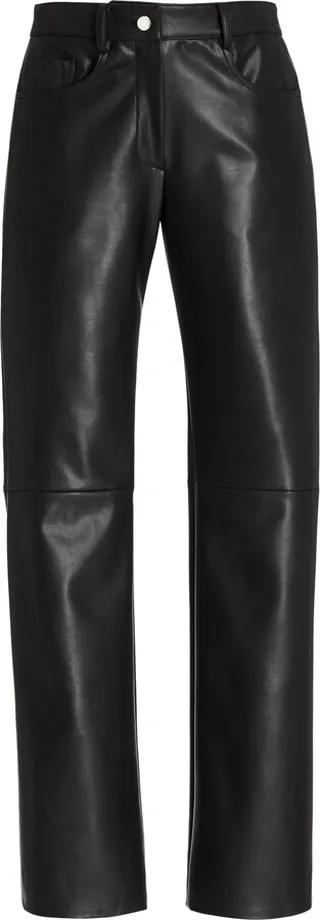 Women's Vegan Leather Straight-Leg Pants