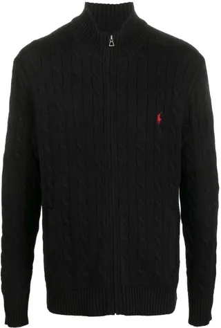 Cable-Knit Half-Zip Sweater