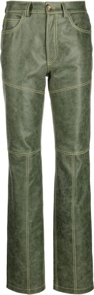 High Waist Leather Trousers