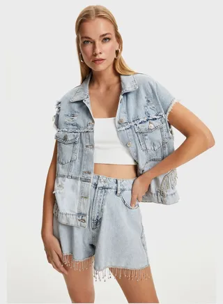 Pocket Detail Button Down Vest