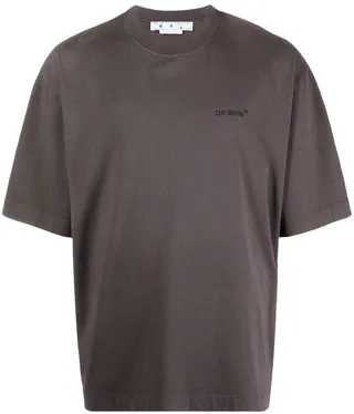 Diag print cotton T-shirt