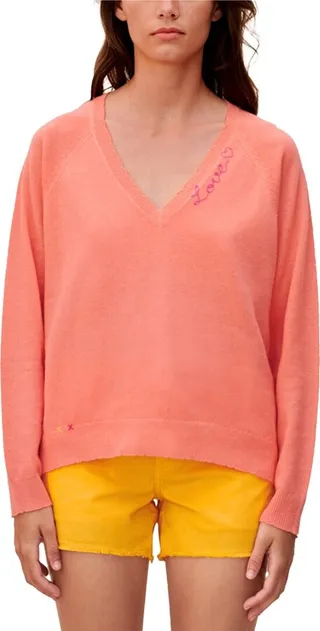 SUNDRY Love V-Neck Wool & Cashmere-Blend Sweater
