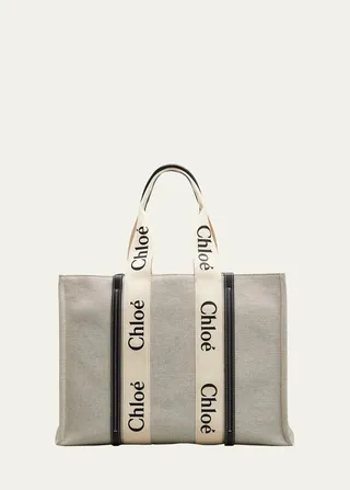 Woody Large Logo Canvas Shopper Tote Bag