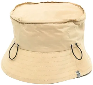 Paper drawstring bucket hat
