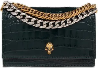 Alexander McQueen Skull Plaque Chain-Linked Shoulder Bag