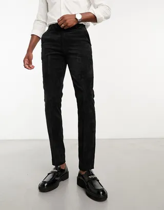 ASOS DESIGN smart skinny pants in black corduroy - pàrt of a set