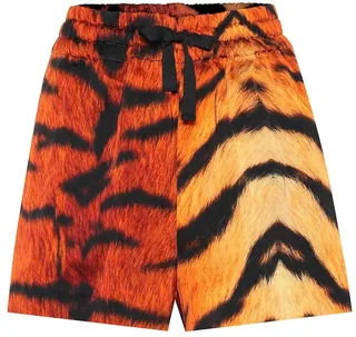 Tiger-print drawstring shorts