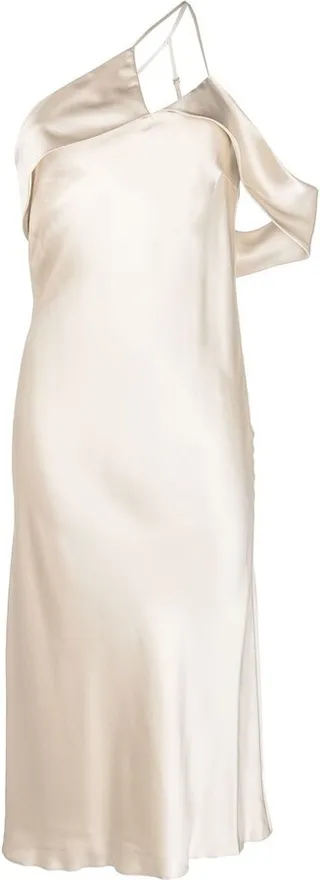 Bias-Cut Silk Midi Dress