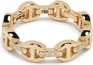 18kt Yellow Gold Diamond Chain-Link Ring
