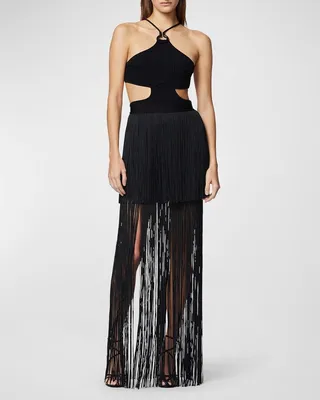 Cutout U-Ring Halter Bodysuit