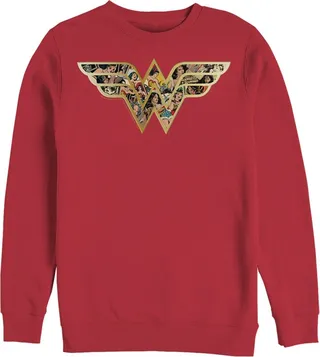 Men's Justice League Symbol Build Up Fill Sweatshirt - Red - X Large