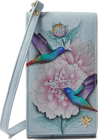 Anuschka Smartphone Crossbody - 1154 (Rainbow Birds) Handbags
