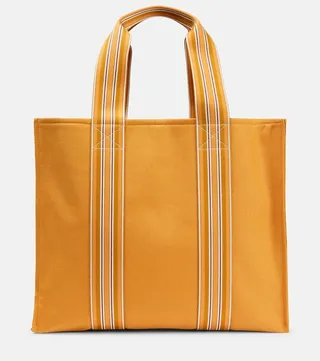 The Suitcase Stripe Medium canvas tote bag
