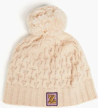 Cable-knit wool and cashmere-blend beanie