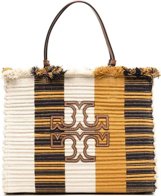 Orange Ella Woven Tote Bag