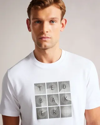 Short Sleeve Regular Fit Branded T-Shirt in White