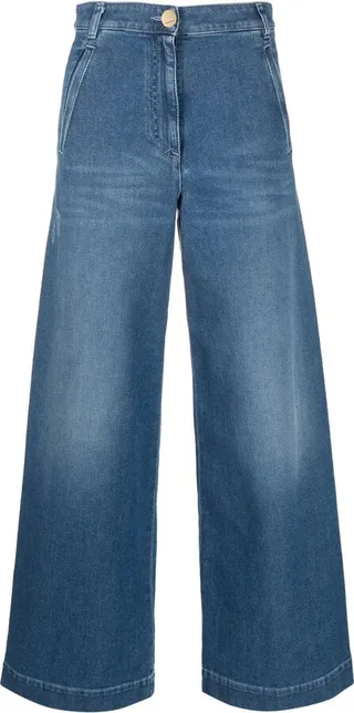 Wide-Leg Cut Jeans