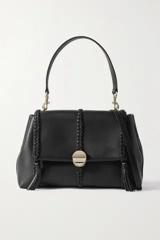 Chloé - + Net Sustain Penelope Braided Textured-leather Shoulder Bag - Black