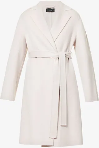 Womens Putty Walmer Belted Wool and Cashmere-blend Coat