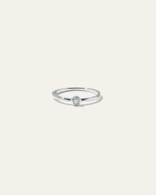 14K Gold Solo Diamond Bezel Ring