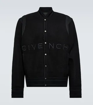 Logo-embroidered wool varsity jacket
