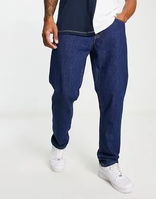 Jack & Jones Intelligence Mike relaxed fit jeans in midwash blue